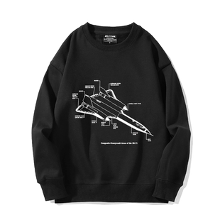 美国空军力量战斗机sr-71黑鸟战略侦察机解析图卫衣宽松男女