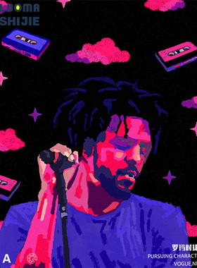 网红t恤男ins超火 欧美rapper歌手JCole夏季短袖t恤 短袖t恤男 潮