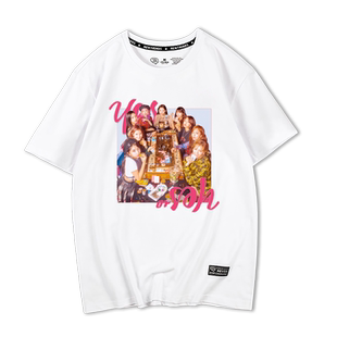 韩国女团TWICE网红t恤男ins超火 林娜琏俞定延粉丝打歌服短袖t恤