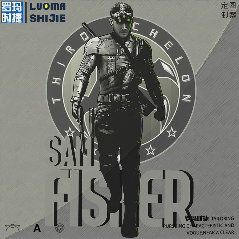 育碧游戏卫衣男无帽宽松 细胞分裂山姆费舍尔 彩虹六号圆领卫衣男