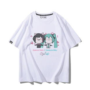 CYTUS音乐世界NEKO MIKU周边短袖T恤初音未来绊爱男女夏季半截袖