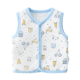 婴儿马甲春秋冬季纯棉小背心加厚保暖男童马夹女宝宝新生儿童秋款