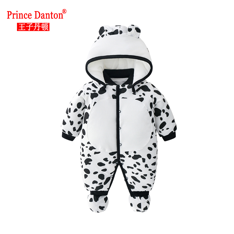 秋冬纯棉保暖婴儿双层外穿连体衣