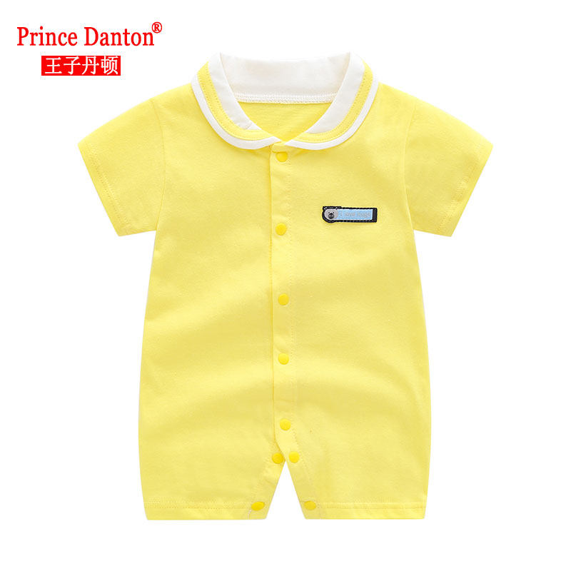 婴儿夏装男套装宝宝短袖连体衣夏季纯棉薄款可爱超萌哈衣洋气爬服