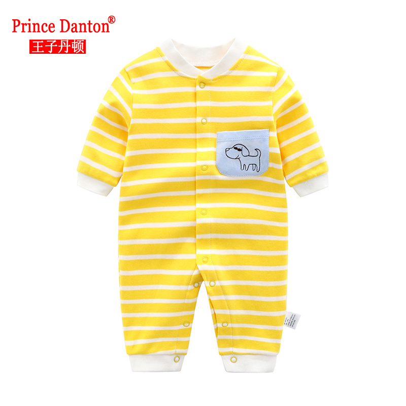 婴儿连体衣服春秋纯棉新生睡衣初生哈内衣女空调服男宝宝潮宝春装