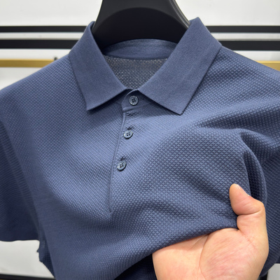夏季桑蚕丝针织短袖翻领休闲polo