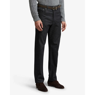 英国伦敦东南部 冬款 羊绒羊毛混纺加厚面料 商务休闲五袋牛仔裤