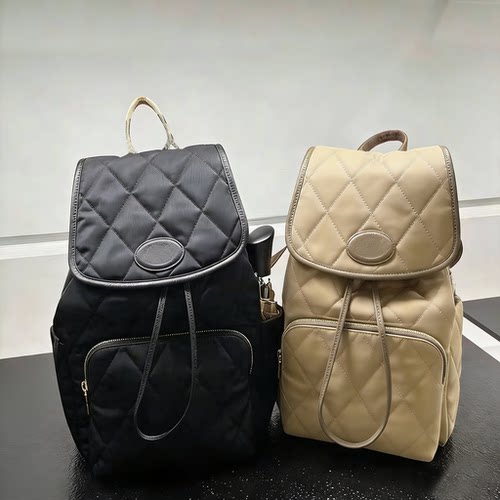 特价 英式经典 女士Horseshoe 大容量菱形格纹绗缝尼龙时尚双肩包