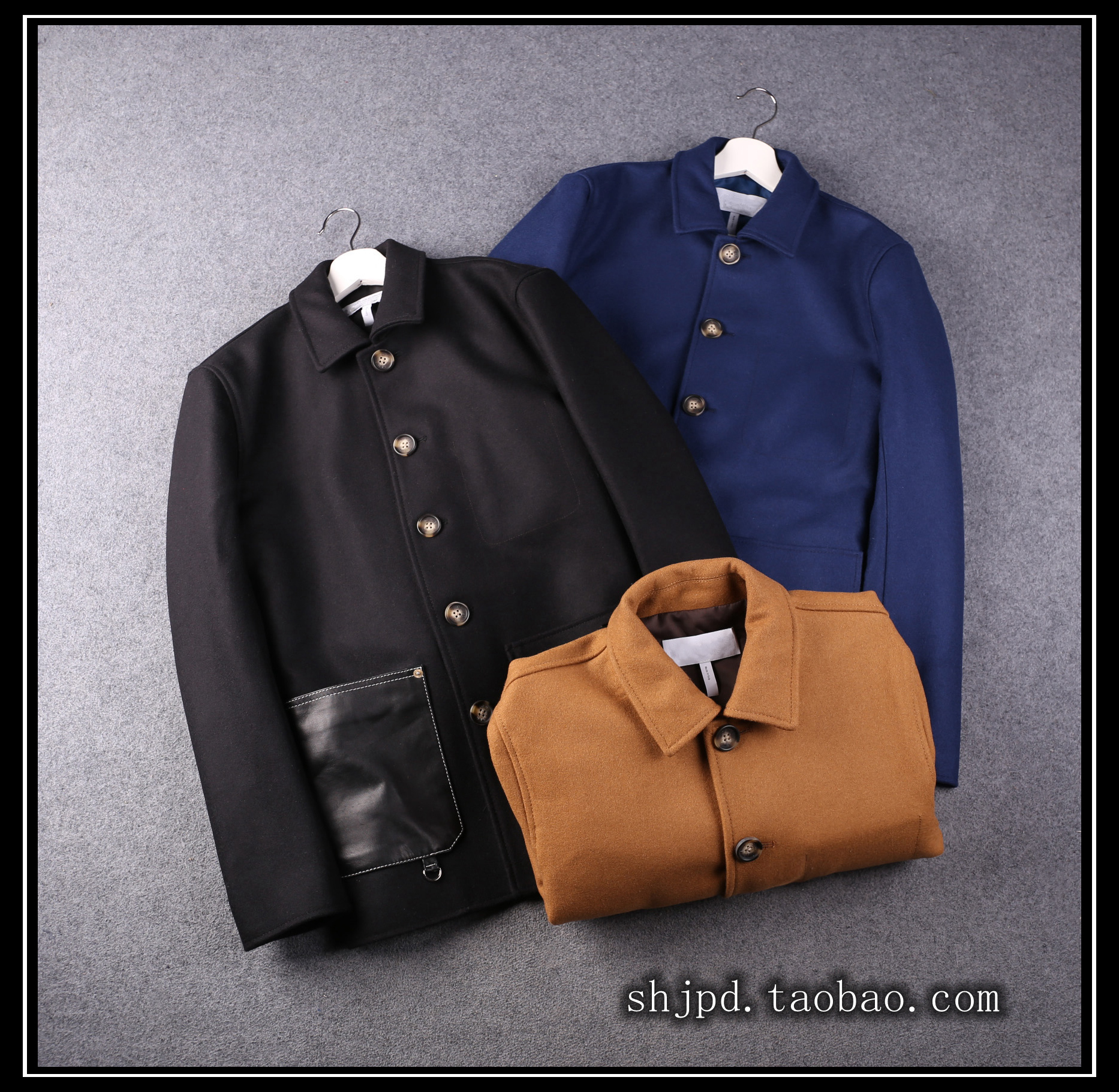 西班牙斗牛士井柏然真皮口袋夹克
