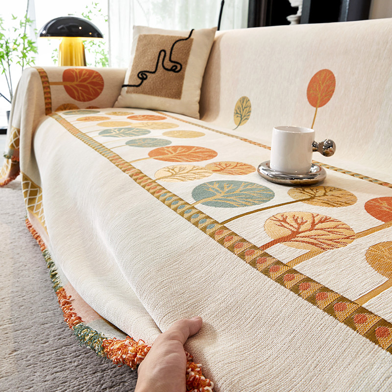 2025新款森系沙发盖布四季防滑套罩一片式沙发巾ins风盖毯防猫抓