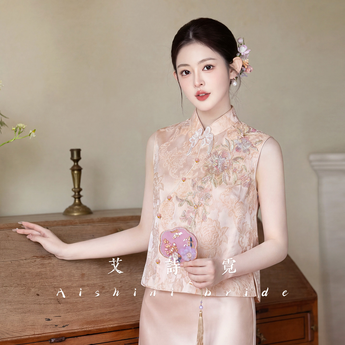《牡丹》新中式旗袍2026新款气质订婚礼服结婚敬酒晨袍出阁宴便装