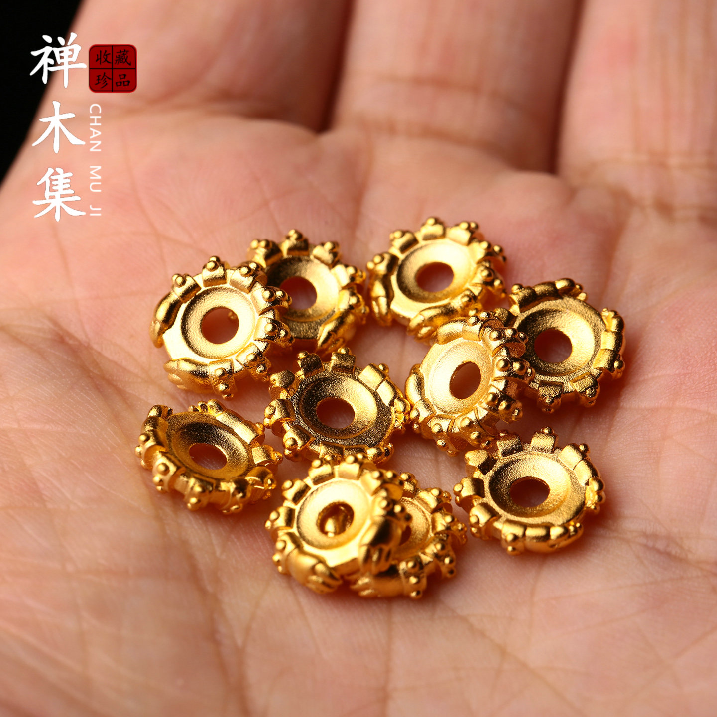 金色狮爪卡环凹槽隔片垫片配饰