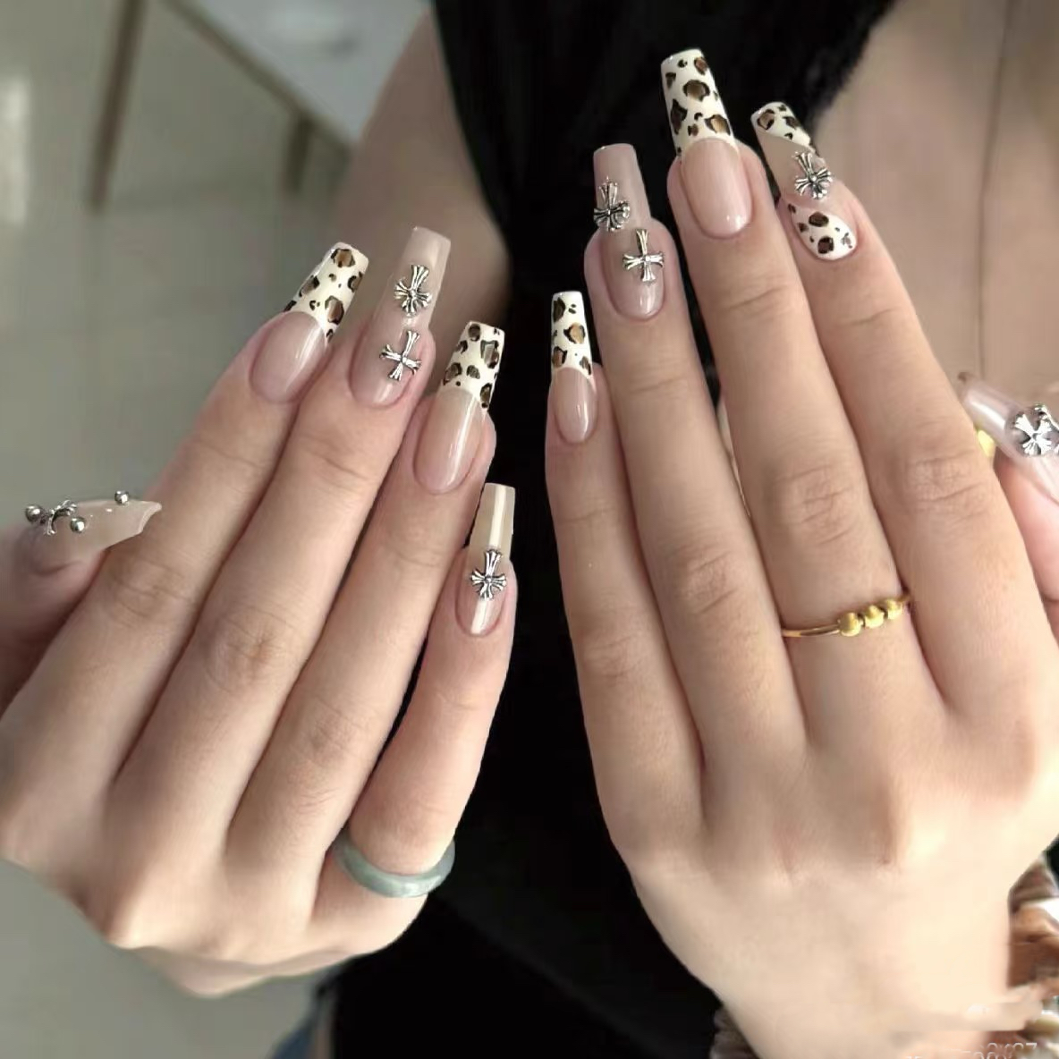 金金酱*豹纹y2k辣妹手工定制穿戴甲