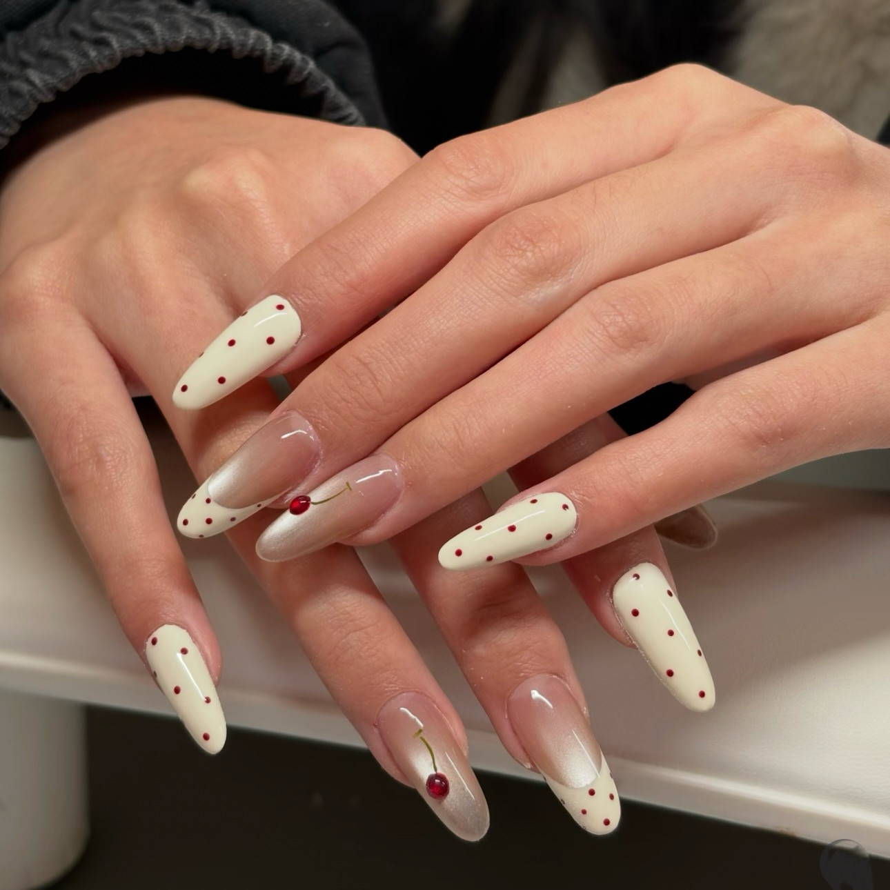 金金酱猫眼波点樱桃美甲豆浆白配色可拆卸穿戴甲,彩妆/香水/美妆工具,穿戴甲/甲片,淘宝优惠券,粉丝福利购,淘宝优惠卷