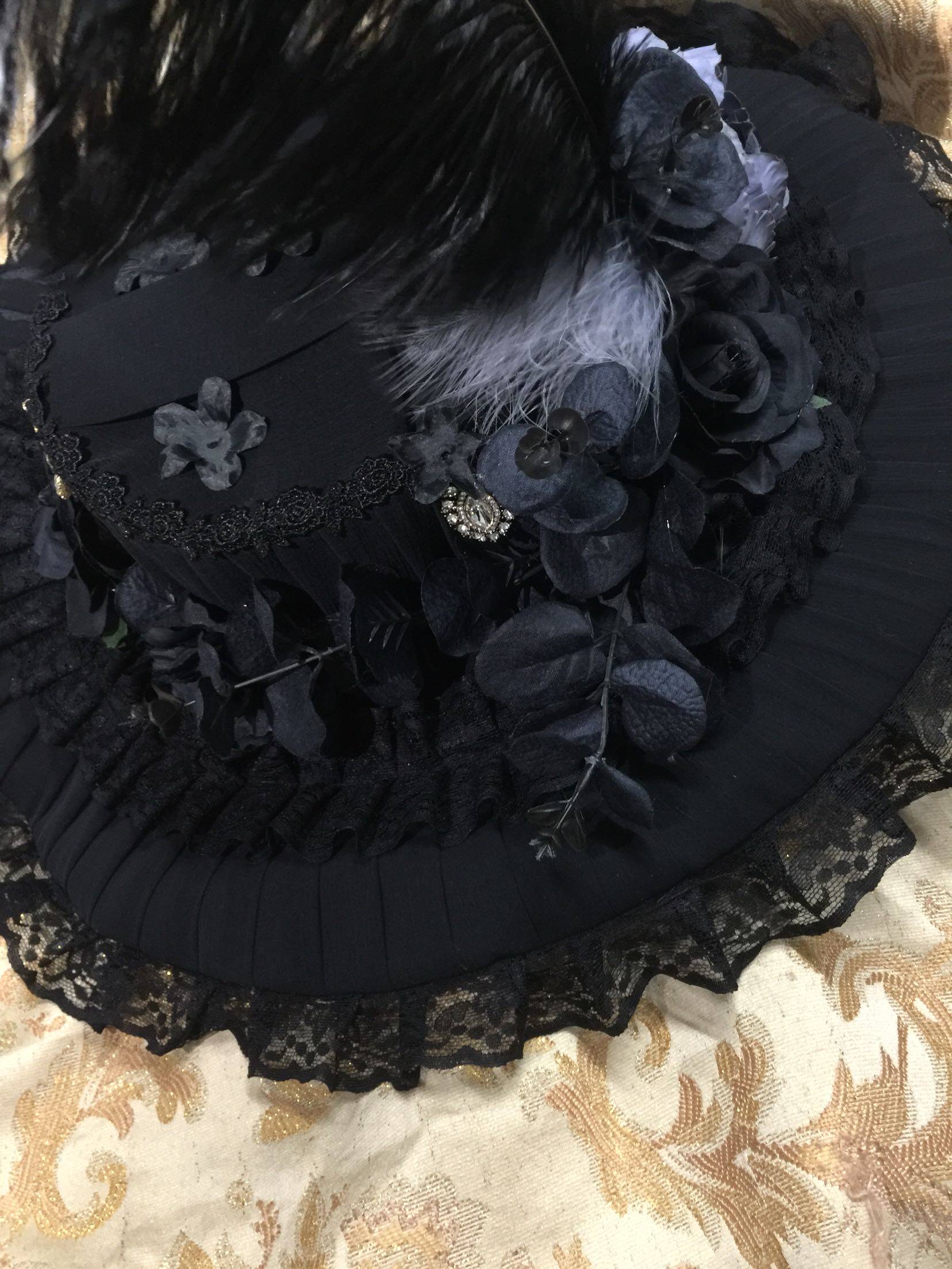 全款-原创一夜物语正品lolita头饰扁帽礼帽洛丽塔配饰帽子定制*