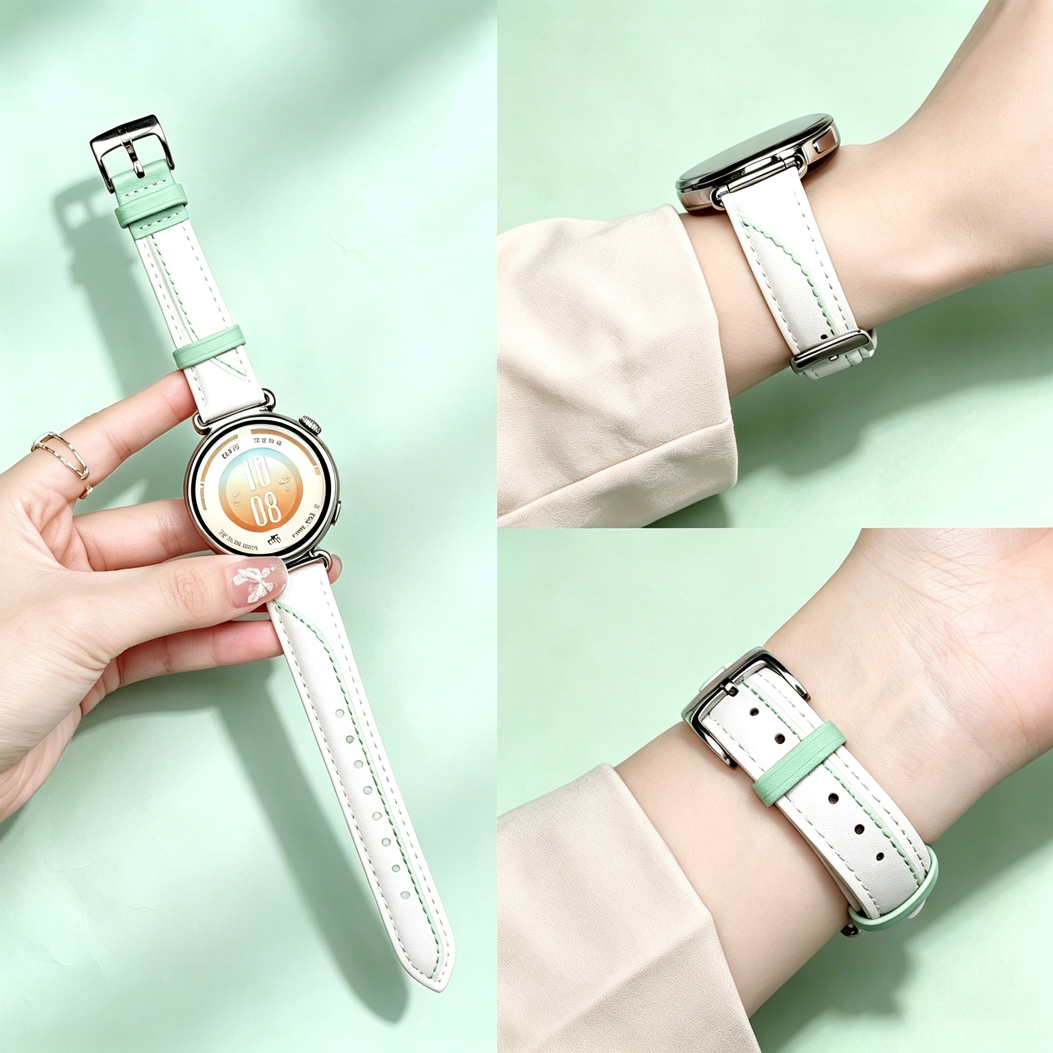 适用华为gt7表带gt6升级同款watch5真皮腕带新款huawei智能手表gt7Pro运动6女士5高级感4柔软皮质替换带夏秋图片