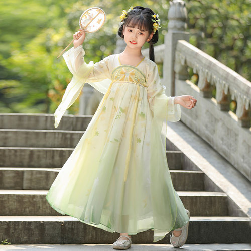 汉服女童2026年春夏款儿童中国风超仙连衣裙小女孩古风唐装演出服