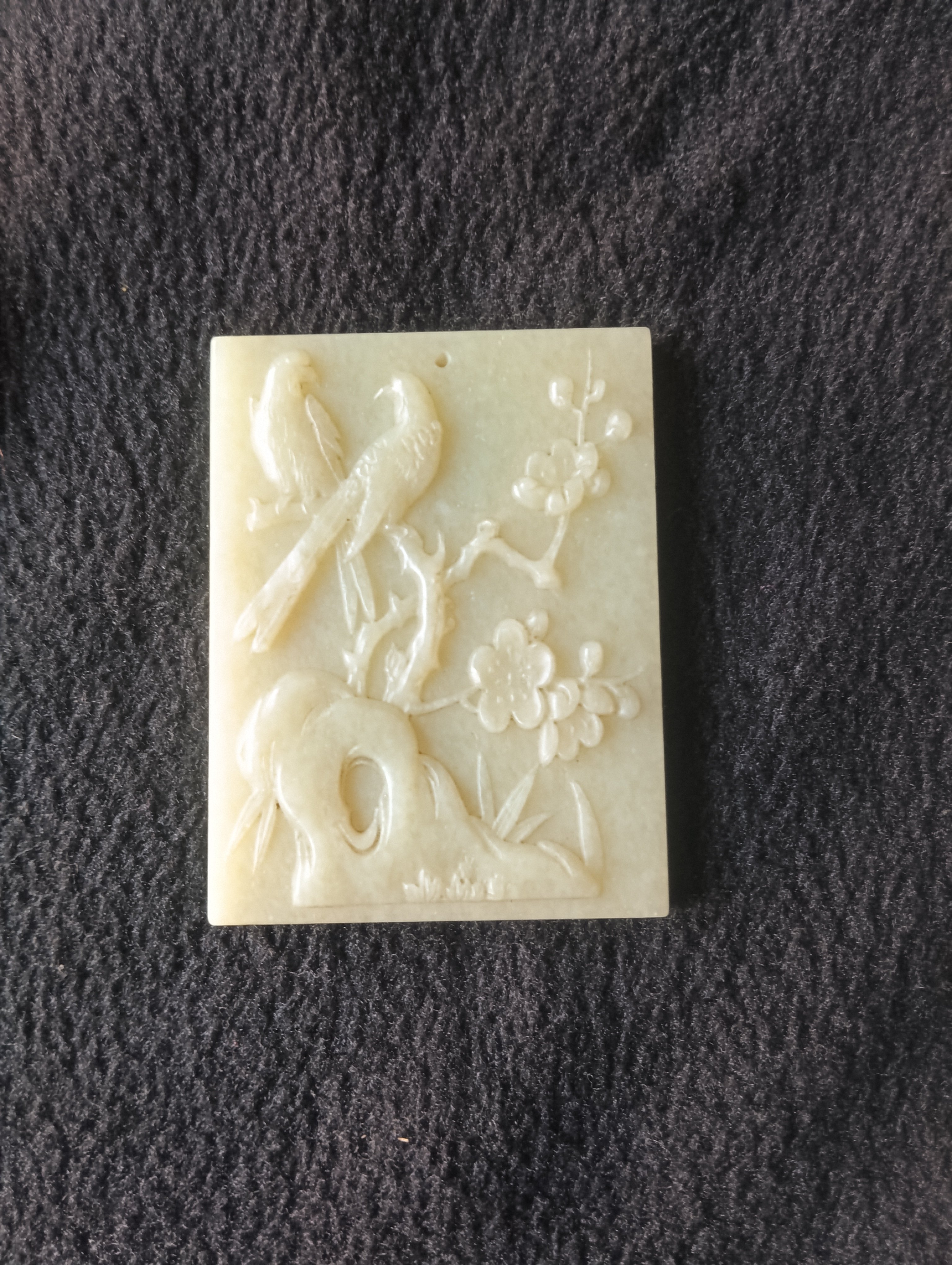 古玩杂项收藏和田玉雕刻挂件喜上梅梢包真