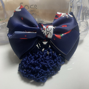 蜜雪冰城发夹雪王魔法铺门店员工工作专用发网蝴蝶结发网职业头花