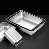 Пищевая сорта 304 из нержавеющей стали прямоугольная прямоугольная овощная блюда Плоская дна коробка Tritramisu Приготовленная утиная шея поднос