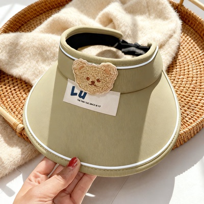 夏季儿童空顶遮阳防晒帽男女宝宝大帽檐透气户外太阳帽