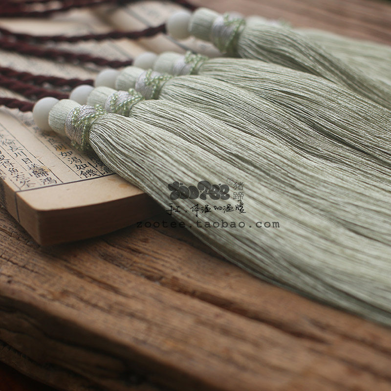 古琴穗子轸穗琴穗流苏精制雅致套装云谣穗 浅枝绿橄榄石 云中垂歌