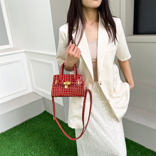 日本ぜいた跨境质感女包2024新款 欧美石头纹手提包轻奢大容量 时尚