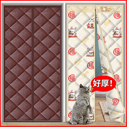 加厚保温密封冬天防寒隔音棉门帘