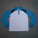 T恤POLO衫 白色拼接天蓝藏蓝色长袖 运动长袖 定做春秋男女校服同款