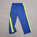 两道白杠运动裤 定做春秋冬男女校裤 宝蓝色拼荧光绿 运动裤 同款