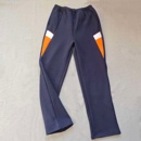 藏青色拼接橘红白三角休闲加绒长裤 运动裤 同款 定做春秋冬男女校裤