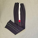 藏蓝色拼接红白蓝条休闲加绒运动裤 运动裤 同款 定做春秋冬男女校裤