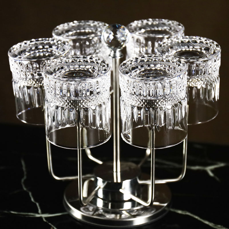 高级轻奢威士忌酒杯创意家用古典加厚洋酒杯啤酒杯江户切子杯套装