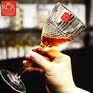 意大利进口水晶玻璃葡萄酒杯 刻花高脚杯子红酒杯气泡香槟杯套装