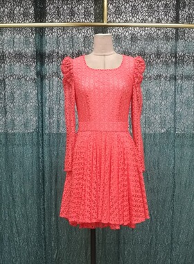 国内线下古源专柜代购长袖蕾丝连衣裙 非质量问题不退不换