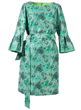 国内线下专柜代购古源圆领提花连衣裙 非质量问题no退no换