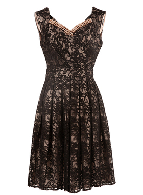 国内线下专柜代购古源领口串珠无袖礼服裙 非质量问题no退no换