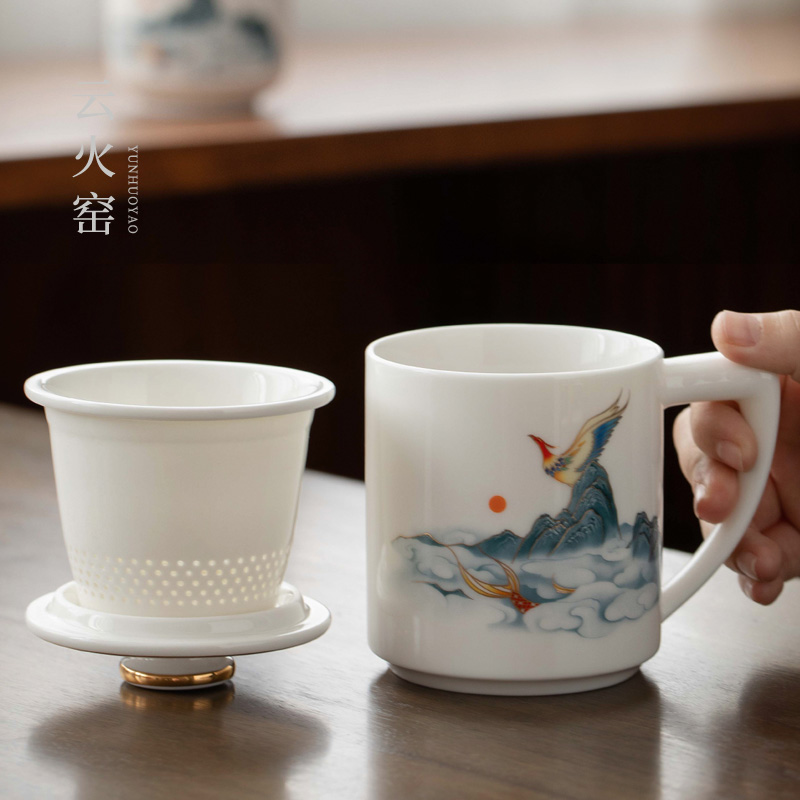 陶瓷内胆茶水分离茶杯伴手礼教师