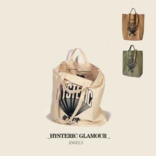 日糸HYSTERIC GLAMOUR潮牌简约大容量厚实帆布文艺休闲手提购物袋