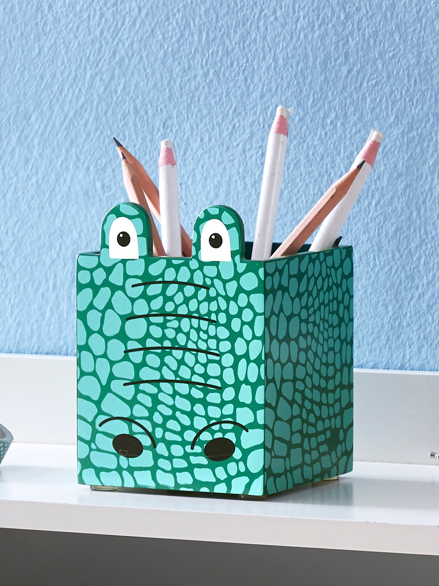 儿童笔筒书桌收纳摆件可爱动物大容量木质创意个性桌面收纳盒文具