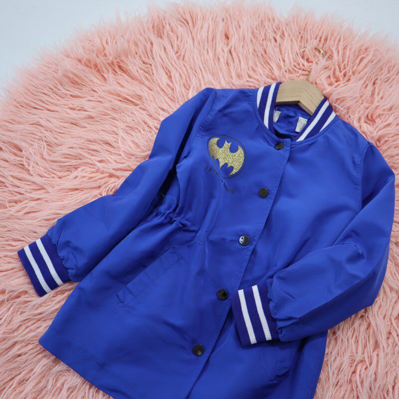 120-160 사이즈 여아 중대형 아동용 프린트 허리 점유 재킷 여아용 가을 다목적 새 외투 상의