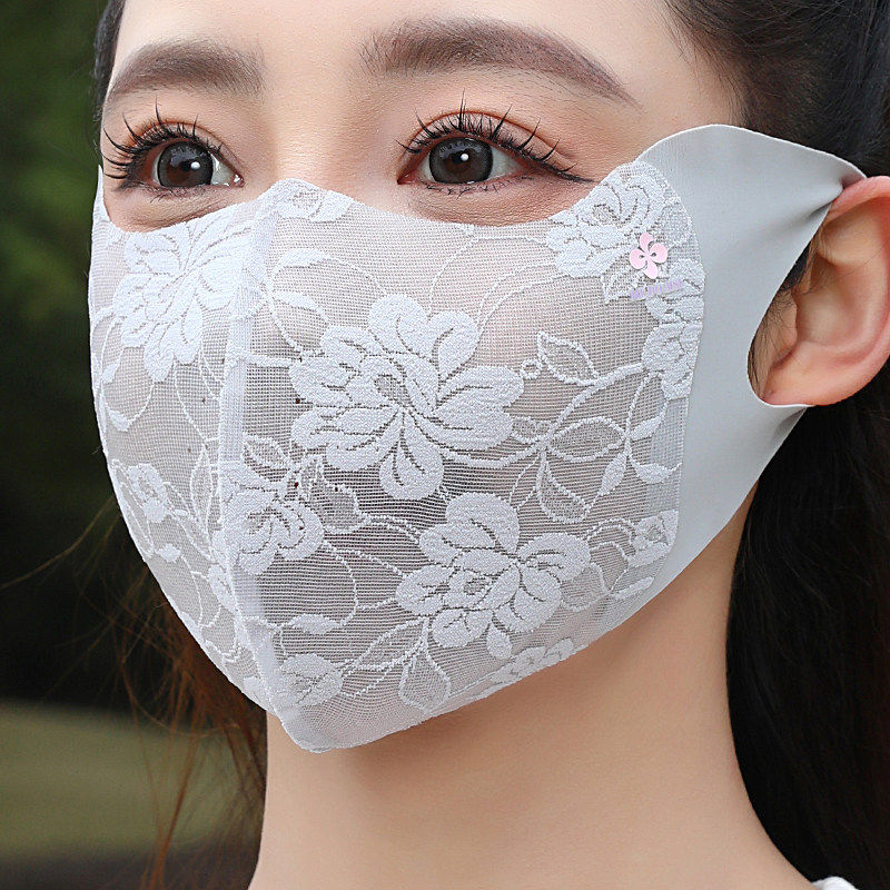 蕾丝防晒口罩女夏季透气