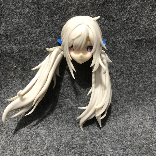 6.9元1个国版手办散货废品零件纯白精灵头雕可分拆手办魔改材料