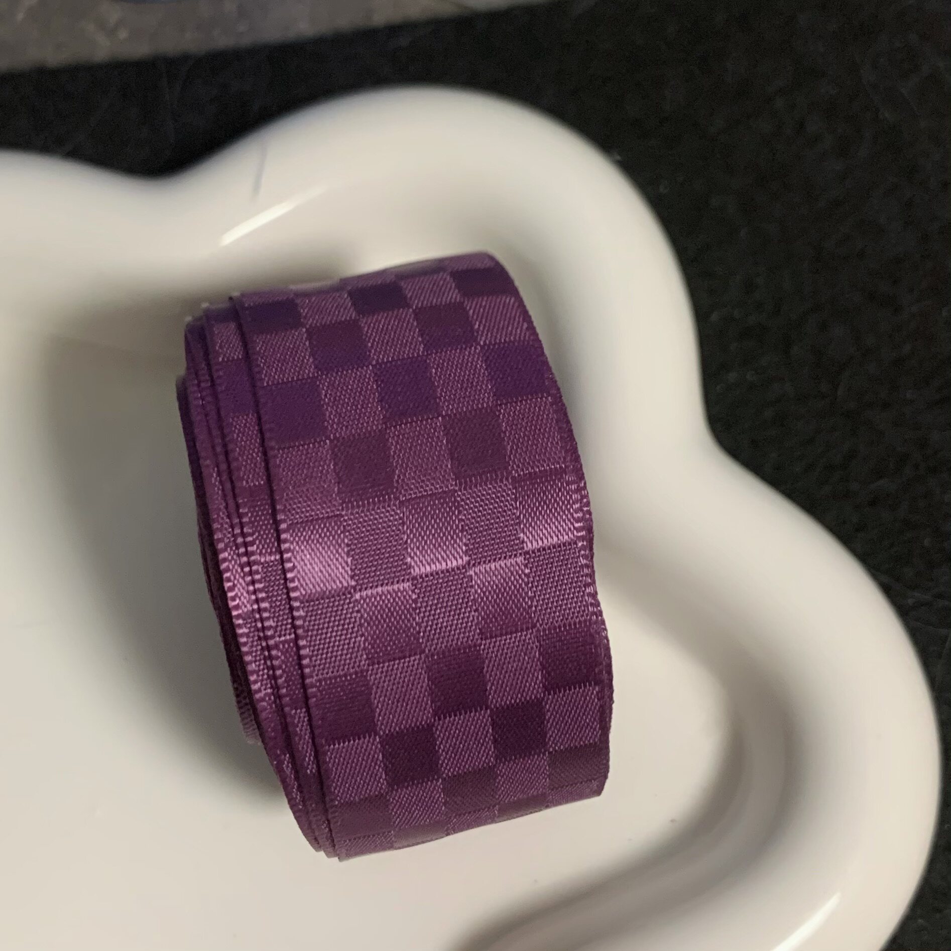 thumbnail for 2.5cm checkered square webbing DIY hair ornament bow support stick bar chirp ribbon [Yao Ming divided into 5 yards