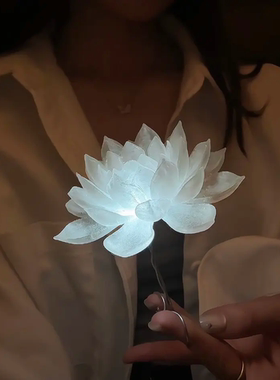 月光掌心莲3D打印发光莲花摆件