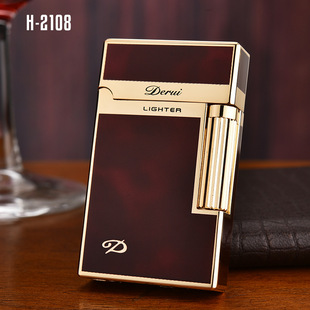 2108高端朗声充气打火机金属侧滑轮明火打火机