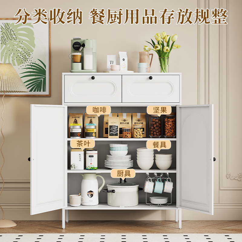 凯琦钢制厨房置物架落地多层家用多功能收纳柜子锅碗餐边储物橱柜