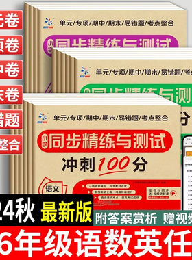 小学同步精练与测试 一至六年级语数英冲刺100分同步测试练习试卷
