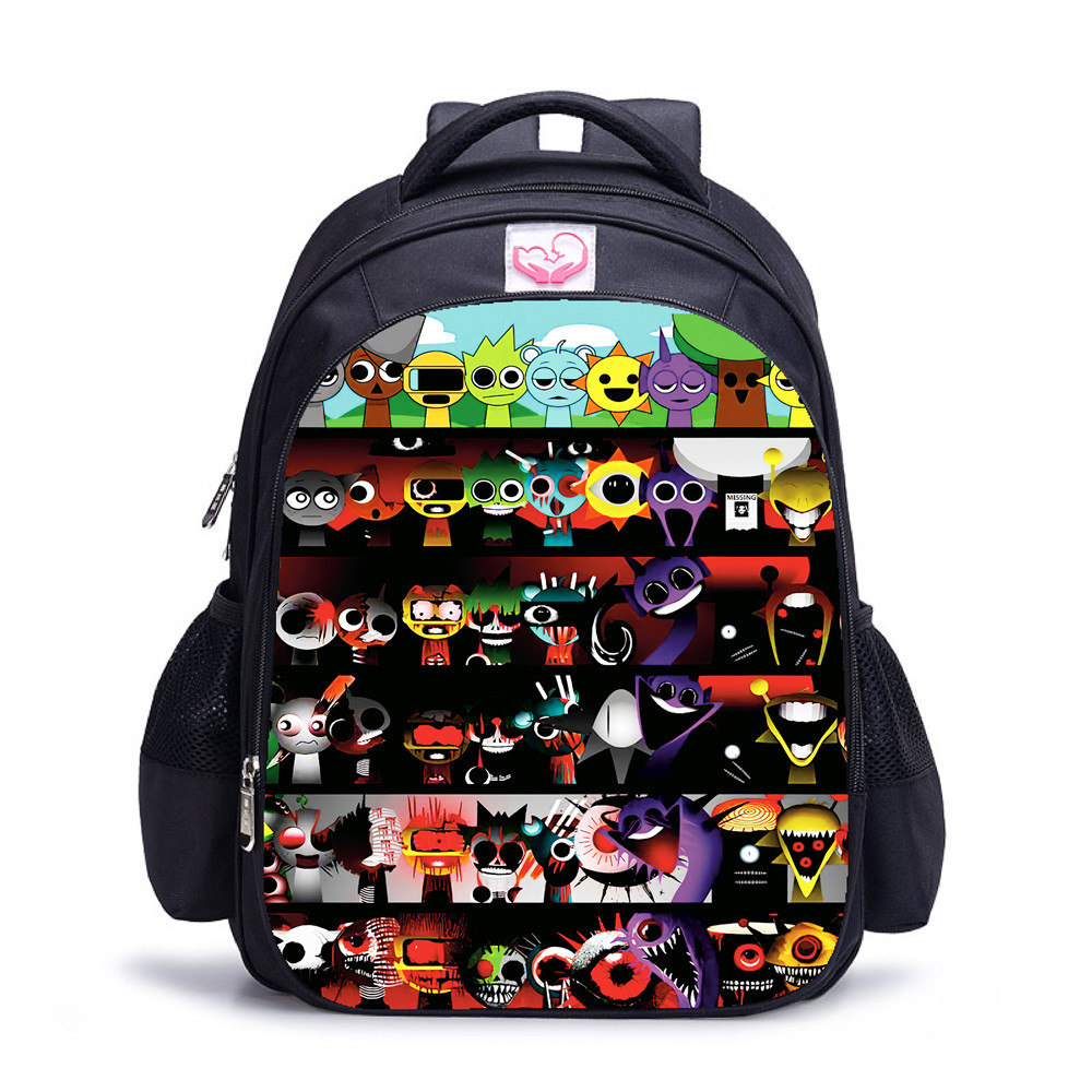 新品节奏盒子印花双肩背包 Sprunki音乐游戏中小学生儿童护脊