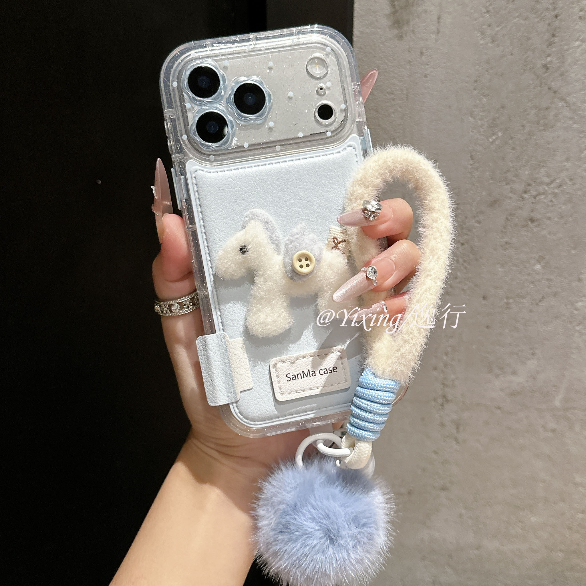 小清新奶蓝立体翅膀小马适用苹果17promax手机壳马年iphone16promax高级感15毛球手绳14保护套13女,3C数码配件,手机保护套/壳,淘宝优惠券,粉丝福利购,淘宝优惠卷